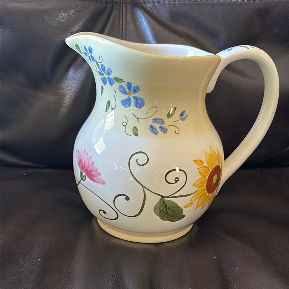 FTD Floral Ceramic Pitcher